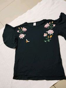 A Lovely Top With Net & Embroidery