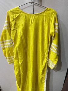 Vibrant Yellow Embroidered Kurta