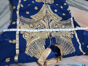 Stunning Blue Kurta Set with Gold Embroidery