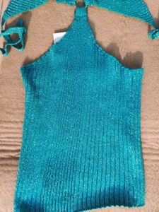 Teal Blue Shimmery Dress