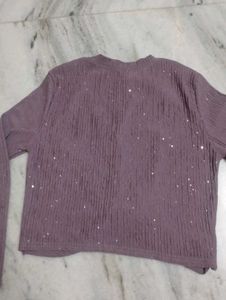 Sparkly Twist Front Crop Top
