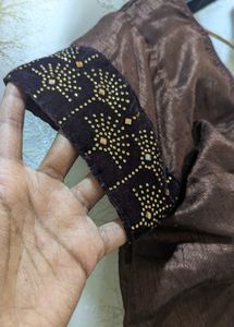 Elegant Brown Saree with Embellished Blouse