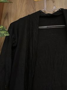 Black Open Front Cardigan