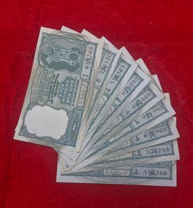 9 pcs 5 rs faffra GEM UNC Vintage Indian Five Rupe
