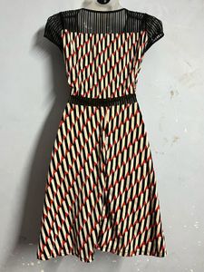 Pintrest Geometric Print Fit &amp; Flare Dress