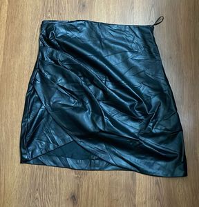 Black Faux Leather Mini Skirt