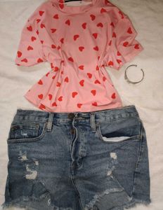 Fitted Heart Top +crop Jean +one Accessories