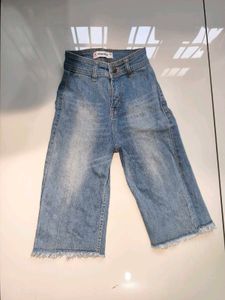 Women's Cropped Wide-Leg Denim Jeans