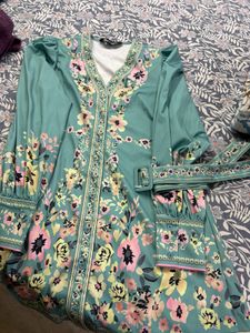 Bohemian Floral Print Midi Dress with belt