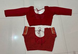 Red Sari Blouse Set