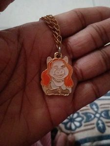 Miss Piggy Enamel Pendant Necklace