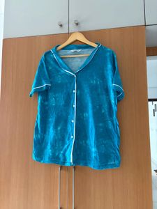 Cozy Blue Pajama Top