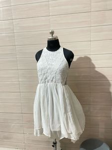 Pintresty 🌸White Lace Trimmed Mini Dress