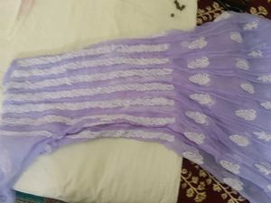 56 kali Lucknowi chikankari anarkali