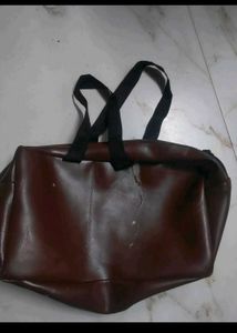 Classic Brown Faux Leather Handbag