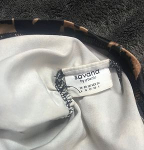 Leopard Print Ring Detail One Shoulder Top