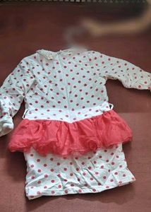 White Polka Dot Kurta Set