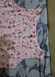 Floral Print Pink Kurta