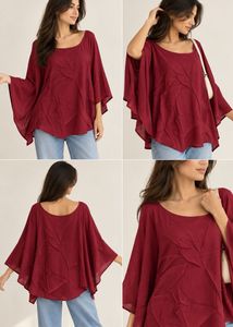 Burgundy Leaf Pattern Tunic Top
