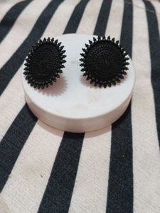 Boho Black Stud Earrings