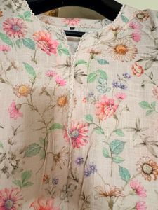 Floral Print Cotton Kurta