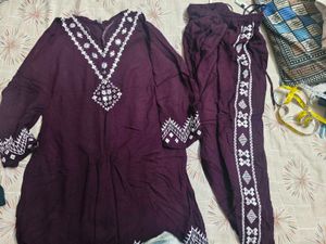 Stylish Wine Dhoti Cord set in xl size