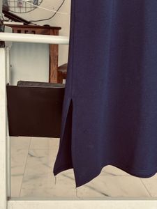 Navy Blue Slip Dress with Pearl Straps