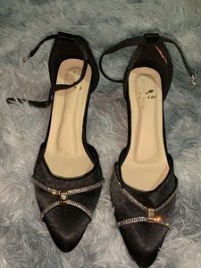 Sparkly Black D'Orsay Heels