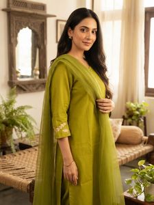 Elegant Olive Green Kurta Set