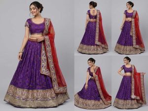 Purple Embroidered Lehenga Choli Set