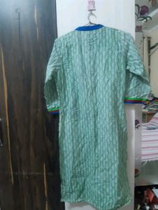 Pure Cotton Embroidered Peacock Kurti