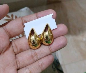Golden Teardrop Stud Earrings
