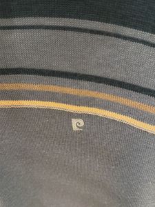 PIERRE CARDIN Striped Blue Knit Polo