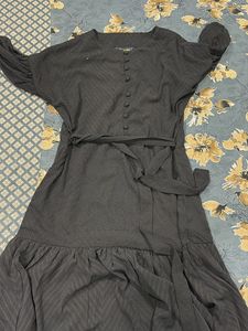 Black Belted Midi Dress