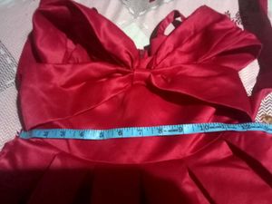 Hopscotch Maroon Party Dress with Bow