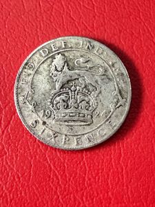 1924 British silver sixpence King George