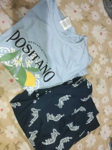 Positano Graphic T-Shirt & Leopard Print Shorts Se