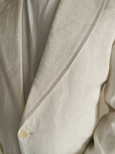 A Self Woven Design Off White Suit