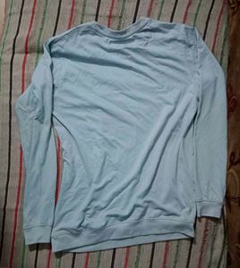 Light Blue Graphic Print Sweatshirt