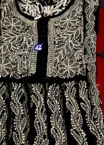 Black Embroidered Chikan Kari Kurti