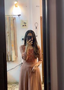 Anarkali Pattern Brownish Mauve Long Kurta