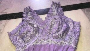 Lavender Lace Trim Dress
