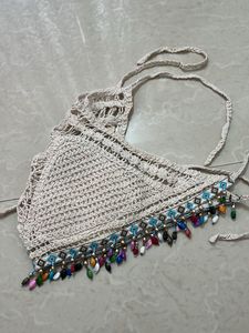 Boho Crochet Bikini Top with Beads