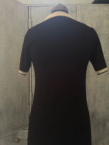 Black Polo Collar Knit Dress