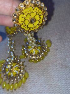 Stunning Yellow Floral Dangle Earrings