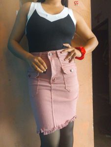 🌸😍Dusty Rose Denim Mini Skirt😍🌸