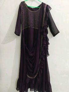 Elegant Purple Georgette dress
