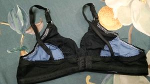 Cute Floral Black Bra
