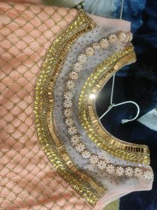 Elegant Peach Embellished Gown