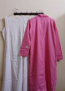 Pink Jacket &amp; White Dress Set